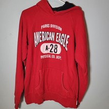 American Eagle Mens Hoodie Medium Parks Division Red Long Sleeve Physical Ed - £10.97 GBP