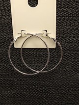 Silver Tone Hoop Earrings - $8.48