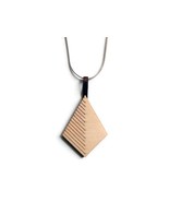 Minimalist Wooden Necklace with 3D Graphic Pendant, Pyramid, Cube, or Sp... - $393.12 MXN