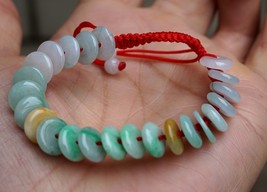 3 Color 100% Natural Untreated Grade A Icy Jade Jadeite Doughnut Bracelet Nice - $30.99