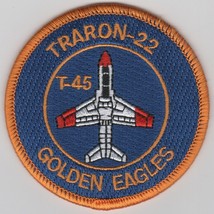Usn Navy VT-22 T--45 A/C Bullet Golden Eagles Round Blue Embroidered Patch - £22.74 GBP