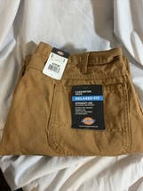 Dickies Carpenter Jeans Men&#39;s Size 42x30 Tan Cotton Relaxed Fit Straight Leg - £17.23 GBP