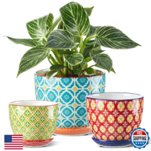 Metahom Ceramic Plant Pots, 3.8+4.9+5.8 Inch, Set of 3 Flower Pots with ... - $46.56