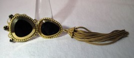 Vintage Original by Robert Gold Tone Black Glass Convertible Brooch Pin K1034 - £82.14 GBP