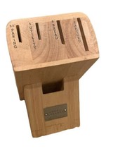 Emeril Lagasse Knife Block 5 Slot Natural Wood Kitchen FREE SHIPPING - £17.99 GBP