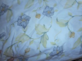 Cannon Grey Yellow Morning Glory Full fitted Sheet Fabric use or cutter - $194.65 MXN