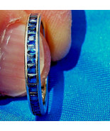 Sapphire Deco Wedding Band 14k Gold Vintage Bridal Eternity Anniversary ... - $40,178.76 MXN