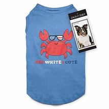 MPP Red White &amp; Cute Dog Tank Top Patriotic Crab UPF 40 Summer Sun Protection Sh - £16.62 GBP+