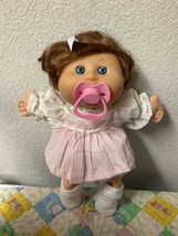 Cabbage Patch Kid Baby Girl Brown Cornsilk Hair Eyes Open And Close PA-28NH - £121.06 GBP
