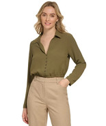 Calvin Klein X-Fit Cropped Elastic Waist Collared Shirt Size XXS - $14.03