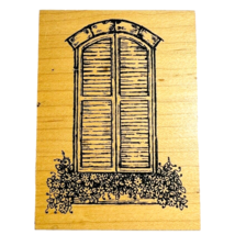 Vintage Great Impressions Shuttered Window Planter Flower Box Rubber Stamp H127 - £15.92 GBP