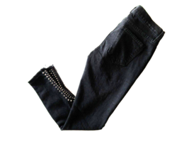 NWT Current/Elliott The Zip Stiletto in Washed Black Stud Stretch Skinny Jean 25 - £33.19 GBP