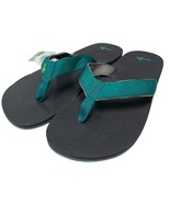 Sanuk Flip Flops Mens 14 Teal Gray Comfort Sandals Yoga Mat Slipper Off ... - £49.56 GBP