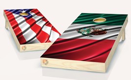 Mexico and Puerto Rico  Flag  Cornhole Board Vinyl Wrap Laminated Sticke... - £42.45 GBP