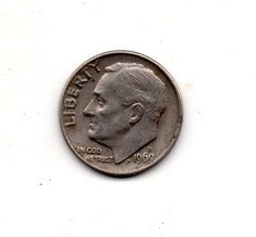 1969 D Roosevelt Silver Dime Moderate Wear - £5.55 GBP