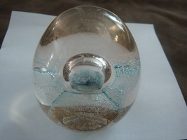 Large egg shaped paperweight bubble inside, marked [2-PW] - $46.52