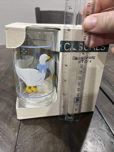 Luminarc Arc Country Goose Glasses Set of 4 Blue Ribbon Drinking Cups Tumbler Item image 5