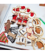 30 Assorted Christmas ornaments wooden hand painted Signs Gingerbread ma... - $26.00