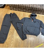Tracksuit Mens Sz Large Gray Y2K BARCODE Hoodie and 3-Pocket Pants *Mino... - $61.54 CAD