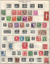 SWEDEN 1938-1956 Very Fine  Used Stamps Hinged on List : 2 Sides - £1.49 GBP