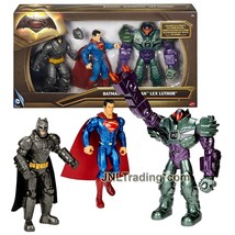 Yr 2015 Dc Comics 6 Inch Figure Set Batman, Superman And Mega Armored Lex Luthor - $49.99