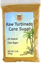 Family Food Co. Raw Turbinado Cane Sugar Gold Color 2 lbs. (907g) Pouch - $19.45