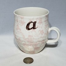 Anthropologie Pink Initial Letter a Embossed Monogram Homegrown Flowers Mug - £17.16 GBP