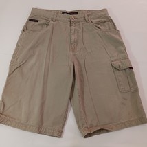 FUBU The Collection Authentic Mens Brown Cotton Workwear Cargo Shorts Si... - $29.69