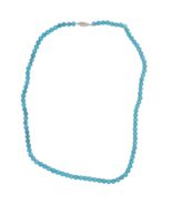 6mm Strand of Kingman Genuine Turquoise Beads Necklace w/ 14k Clasp 25&quot; ... - £541.92 GBP