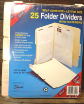 Smead Self-Adhesive Folder Dividers w/Fastener, Letter, 25 Dividers (SMD... - £7.99 GBP