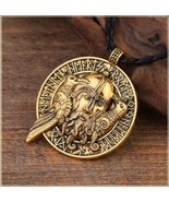 Viking Odin Two Black Ravens Rune Talisman Amulet Vintage Pendant Men&#39;s ... - £26.11 GBP