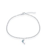 Sterling Silver Larimar Dolphin Anklet - $87.97 CAD