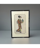 Vintage Japanese Geisha Cross Stitch Art Framed Handcrafted 1982 Signed ... - $873.36 MXN
