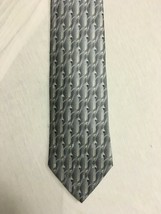 NEW Pierre Cardin Silver Gray Geometric Silk Tie - Never Worn - £5.39 GBP