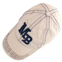 Myrtle Beach MB Ball Cap Hat Adjustable Baseball OS Beige Blue - £10.00 GBP