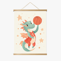 Drake the Dunking Dragon Wood Frame Hanger by Dancing Littles Jungle - $741.67 MXN