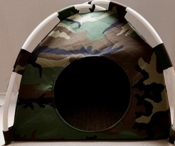 Large Military Camo Print Pup Tent Pet Bed for Cats/ Dogs or any Small Animal - £29.97 GBP