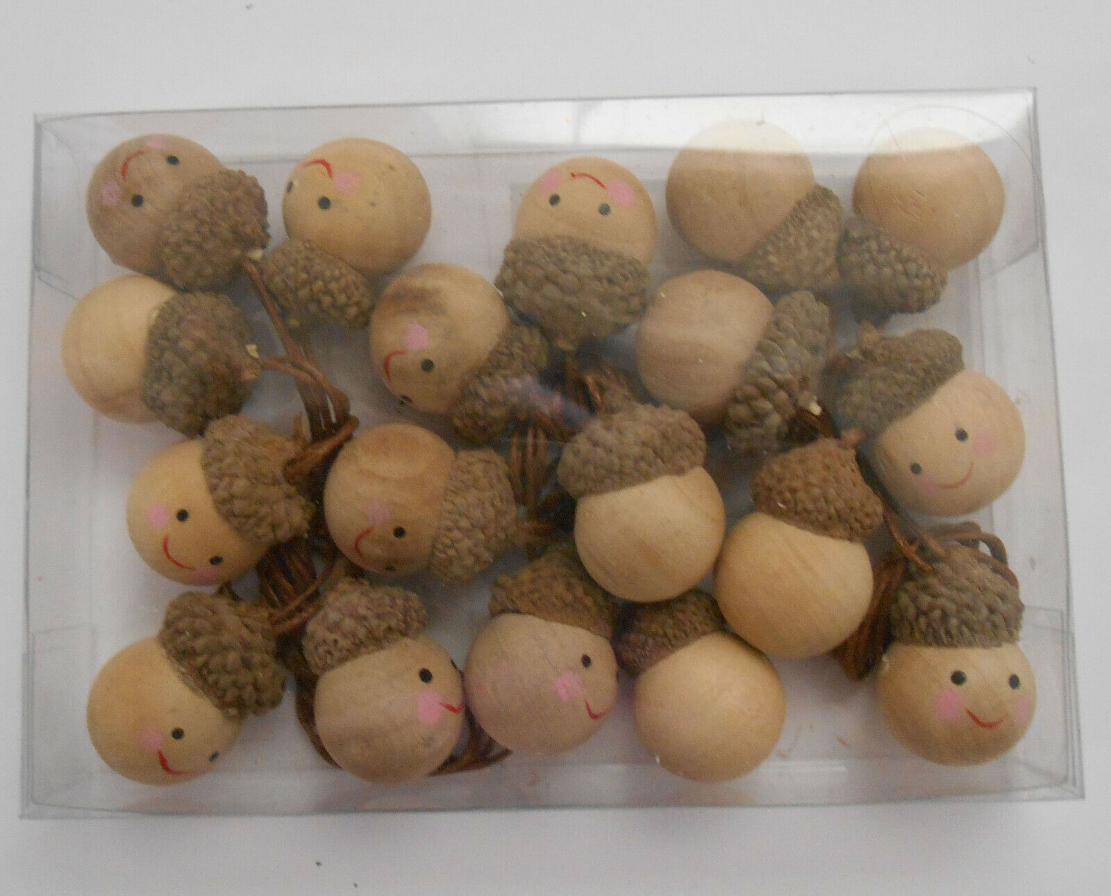 Silver Tree Mini Garland Brown Acorn Head  Ball  49 inches Christmas Decor