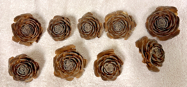 6 Flower Shaped Pine Cones Floral Arrangements Wreaths Home Decor Crafts - $9.41