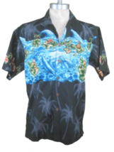 Paradise Style Men Hawaiian Aloha camp shirt p2p 20.5 S cotton Tiki luau vintage - £23.52 GBP