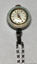 Vintage Fischer 17 Jewels Opalescent Guilloche Enamel &amp; Silver Watch Pen... - £290.74 GBP