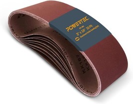 POWERTEC 110890 3 X 18 Inch Sanding Belts | 400 Grit Aluminum Oxide Sanding Belt - £14.32 GBP