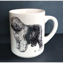 Vintage Cindy Farmer Shaggy Sheepdog Mug Coffee Cup Dog Lover Art - $3.96