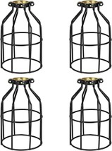 Simple Deluxe 4-Pack Adjustable Industrial Clamp On Metal Bulb Guard Cage, Black - £26.41 GBP