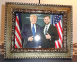 FRAMED PRESIDENT TRUMP &amp; VICE PRESIDENT JD VANCE PHOTO IN EXECUTIVE ROCK... - $28.50