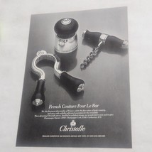 Christofle French Couture Pour Le Bar opener corkscrew cork Print Ad 1986  - $9.98