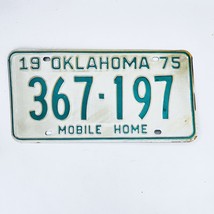 1975 United States Oklahoma Base Mobile Home License Plate 367-197 - £14.79 GBP