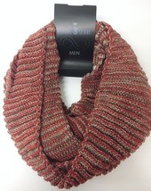 Men&#39;s Winter Marled knit Crochet Infinity Scarf 2-Circle Cowl Wrap Bunt Orange - £9.64 GBP
