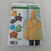 Simplicity 4782 Sewing Pattern Women Size L-XL Poncho Scarf Hat Top New ... - $5.95