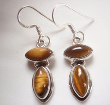 Tiger Eye 925 Sterling Silver Marquise Earrings you will receive exact earrings - £12.93 GBP